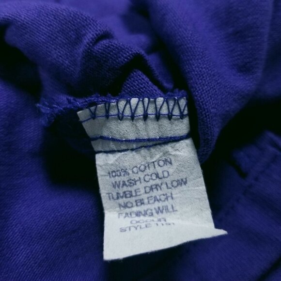 VINTAGE 90s Club Sportswear Polo Mens Large Short Sleeve Purple Made In … - Picture 8 of 9